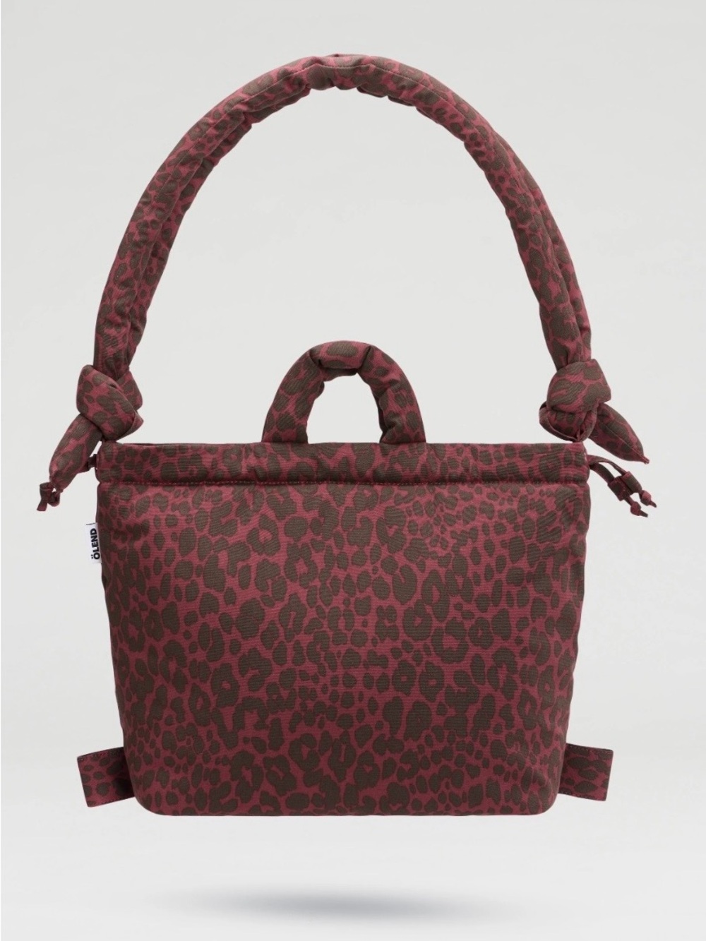 Olend Ona Bag - Leopard-Print Shoulder Tote in Burgundy